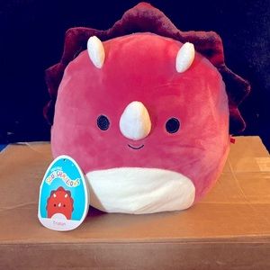 NWT 8” Tristan the red triceratops Squishmallow